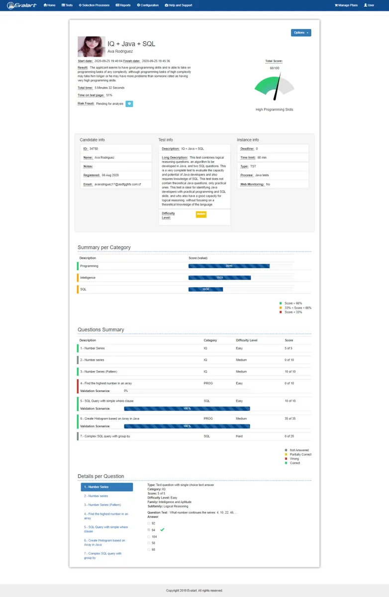 Evalart : avis des utilisateurs, avantages & inconvénients de ce logiciel d'évaluation des candidats / tests de recrutement