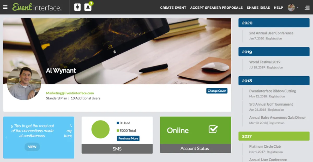 Eventinterface : avis des utilisateurs, avantages & inconvénients de ce logiciel de gestion d'événements Eventinterface : avis des utilisateurs, avantages & inconvénients de ce logiciel de gestion d'événements