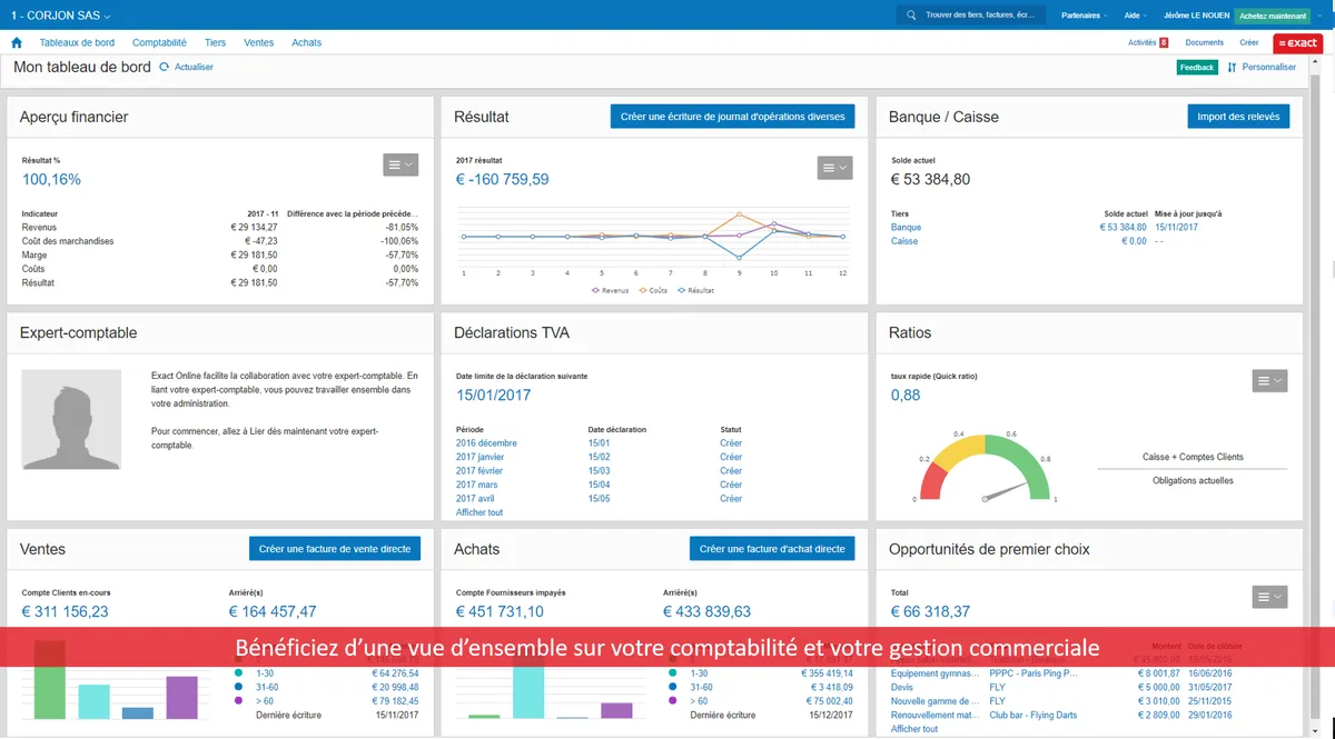 Exact Comptabilité : avis des utilisateurs, avantages & inconvénients de ce logiciel ERP