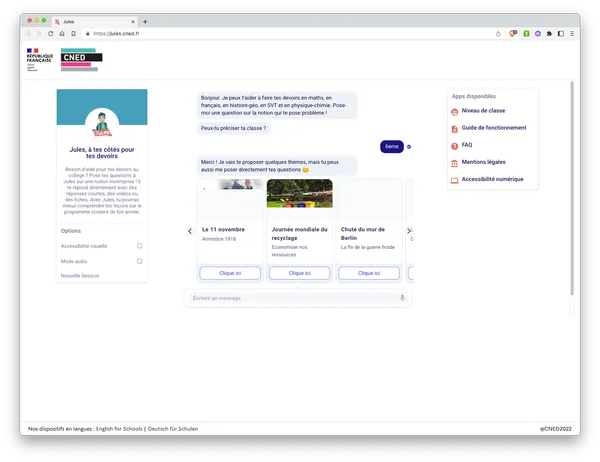 exemple chatbot cned