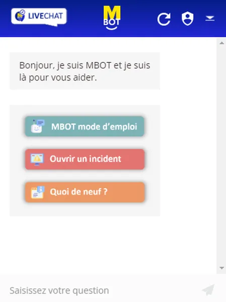 exemple chatbot metro