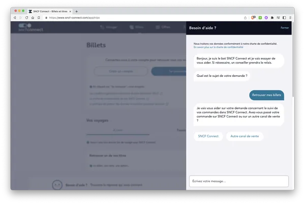 exemple chatbot sncf