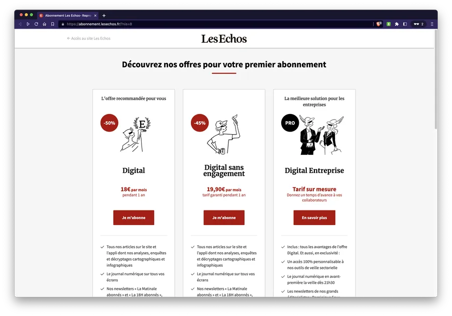 exemple landing page echos exemple landing page echos