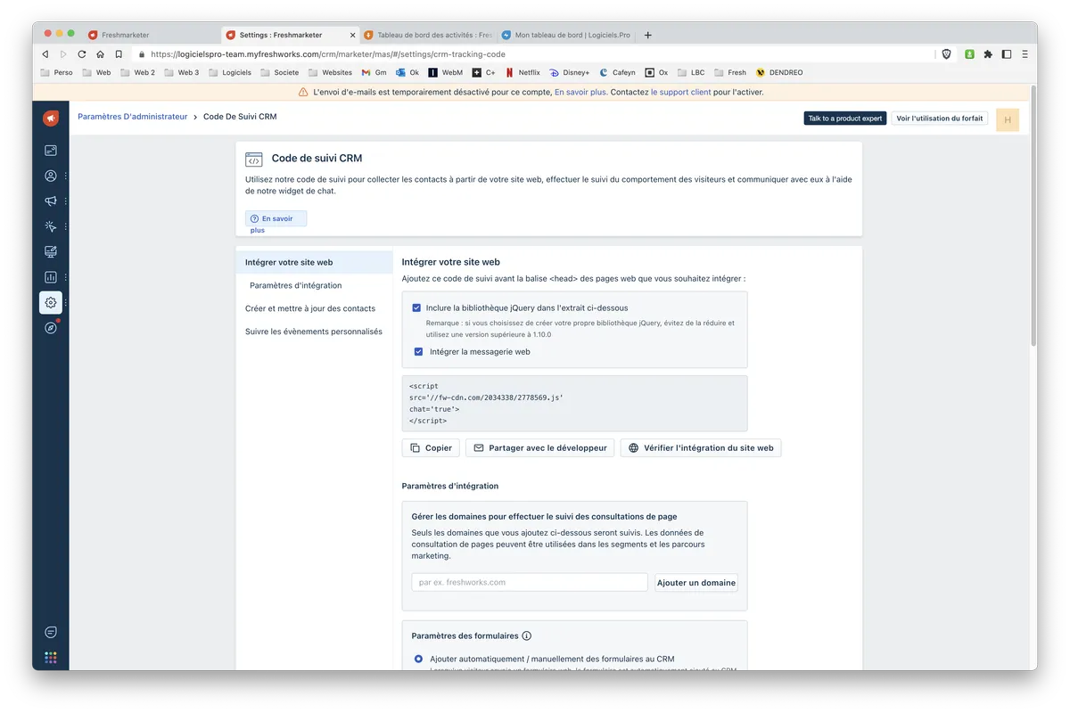Freshmarketer : tracking site internet