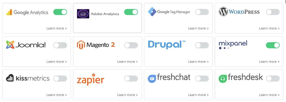 Freshmarketer : Intégrations