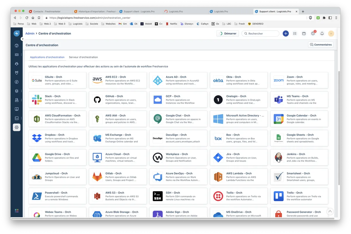 Freshservice : configuration orchestration Freshservice : configuration orchestration