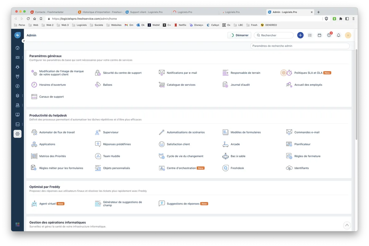 Freshservice : configuration Freshservice : configuration