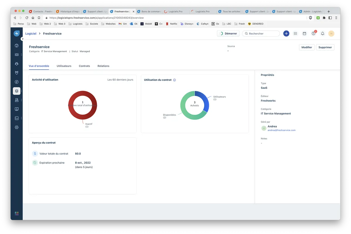 Freshservice : inventaire des logiciels 2 Freshservice : inventaire des logiciels 2