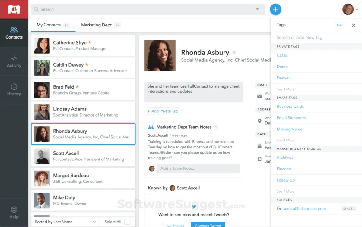 FullContact : avis des utilisateurs, avantages & inconvénients de ce logiciel de gestion de leads FullContact : avis des utilisateurs, avantages & inconvénients de ce logiciel de gestion de leads
