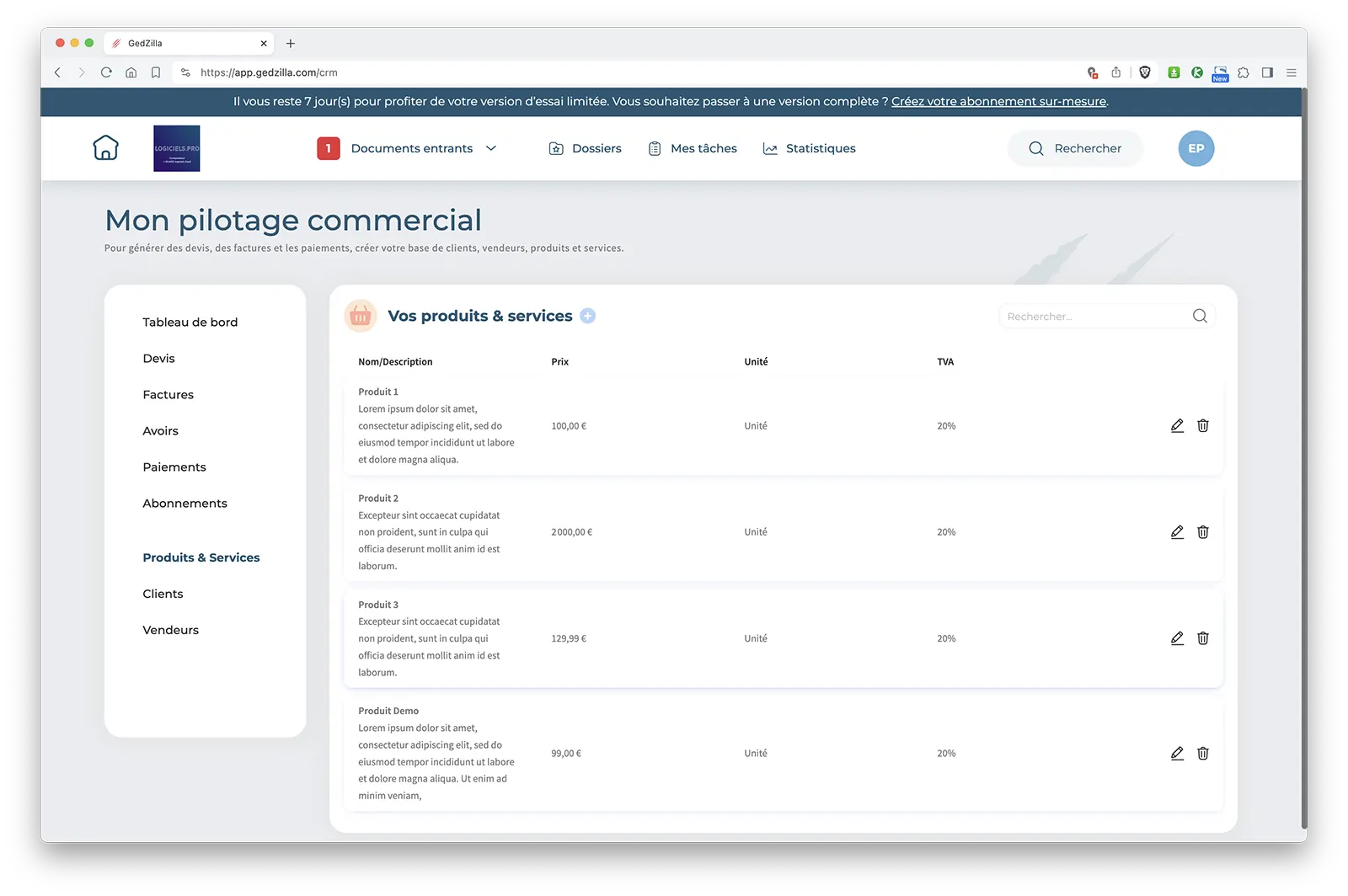 gedzilla ged gestion produits gedzilla ged gestion produits