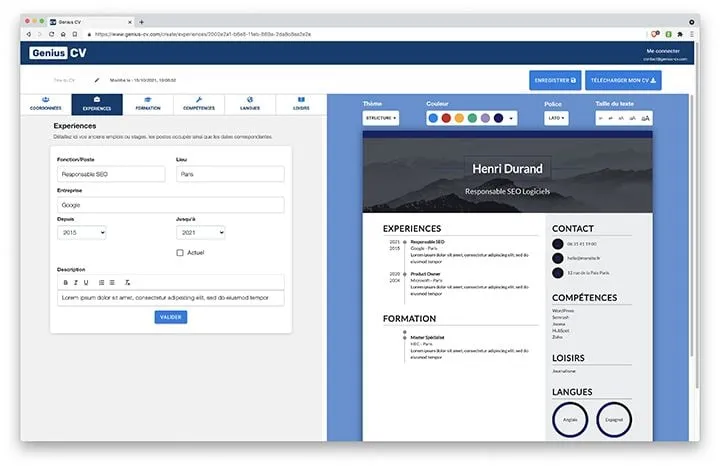 genius cv 2 experiences genius cv 2 experiences