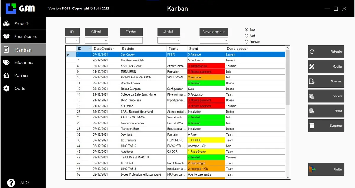gsm interface kanban