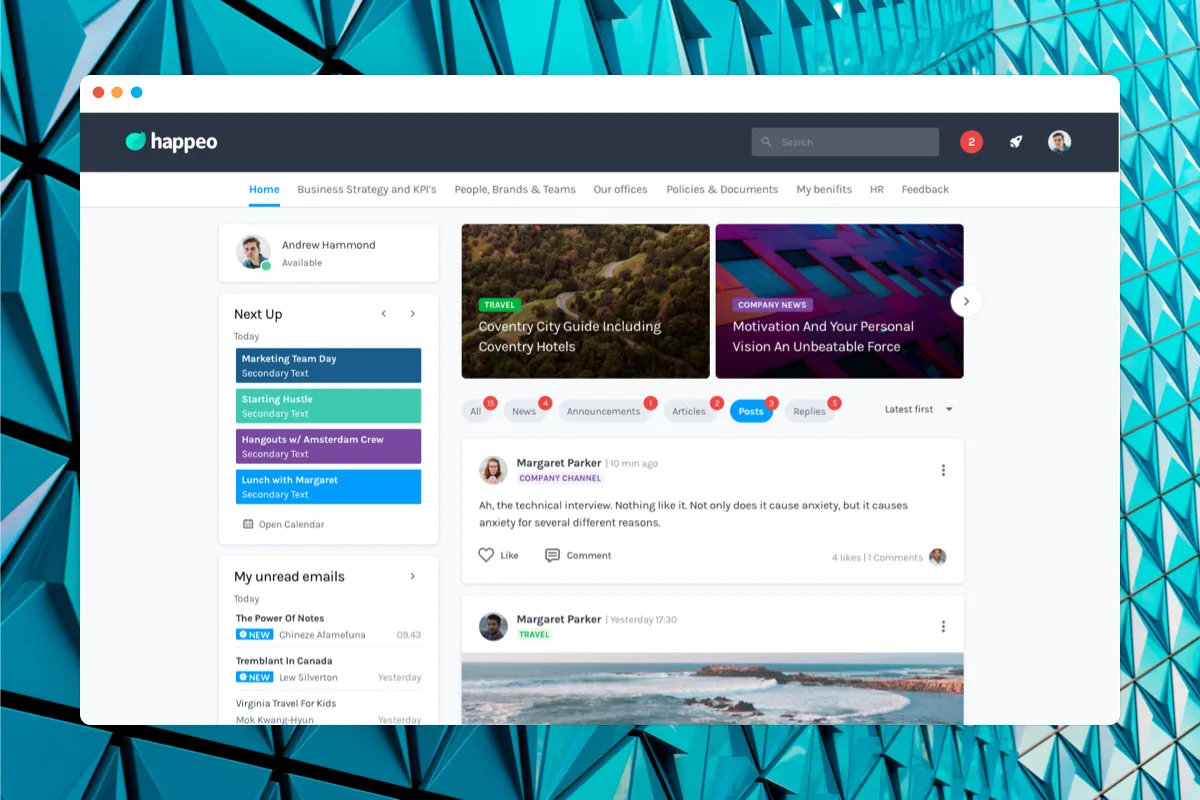 Happeo : avis des utilisateurs, avantages & inconvénients de ce logiciel de gestion des connaissances