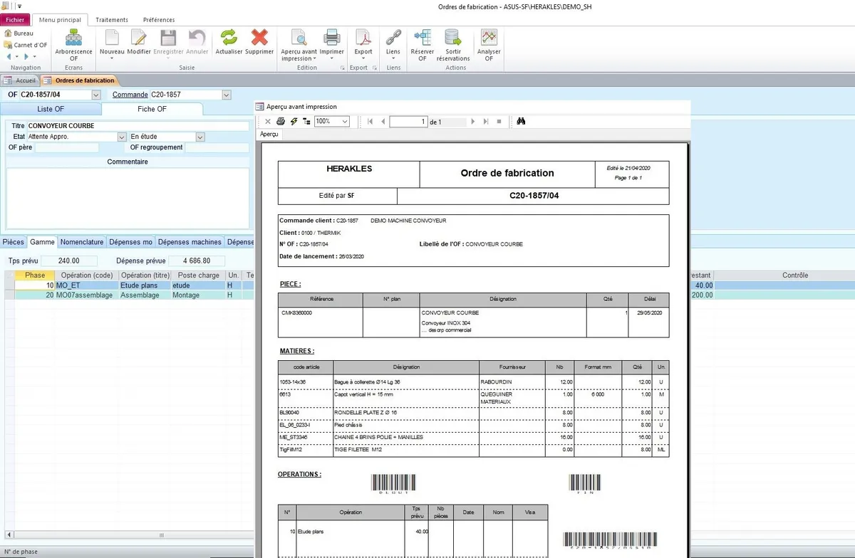 HERAKLES : avis des utilisateurs, avantages & inconvénients de ce logiciel GPAO
