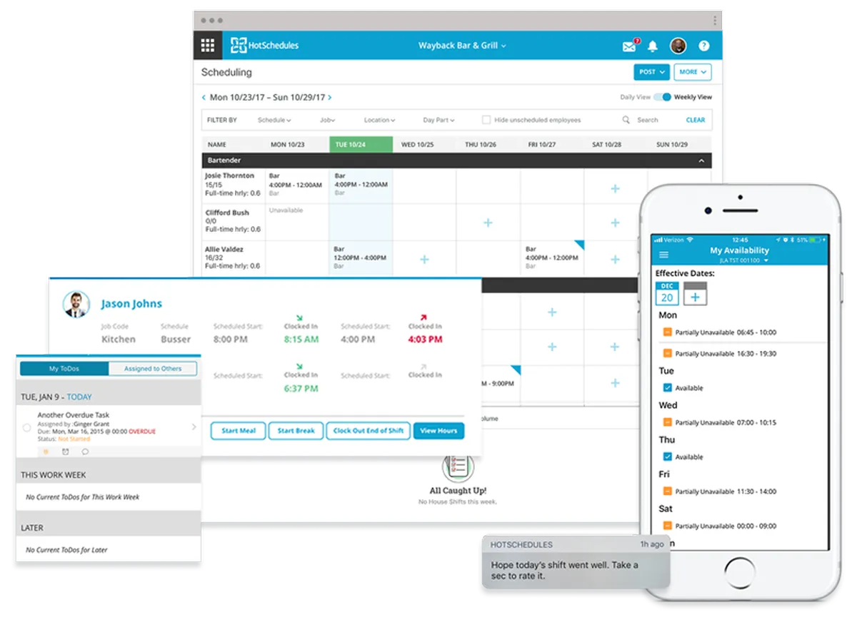 HotSchedules : avis des utilisateurs, avantages & inconvénients de ce logiciel de planning d'équipe