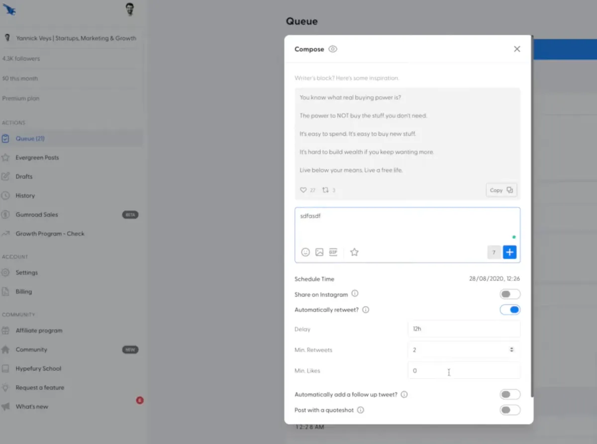 Hypefury : avis des utilisateurs, avantages & inconvénients de ce logiciel de marketing sur les réseaux sociaux / social listening