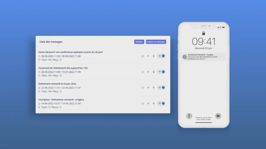 Imagina : interface mailing