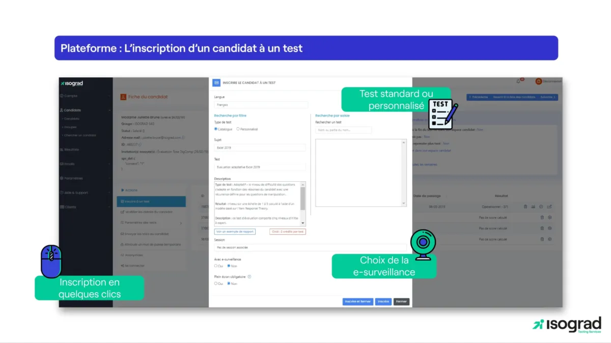 Isograd Testing Services : avis des utilisateurs, avantages & inconvénients de ce logiciel d'évaluation des candidats / tests de recrutement Isograd Testing Services : avis des utilisateurs, avantages & inconvénients de ce logiciel d'évaluation des candidats / tests de recrutement