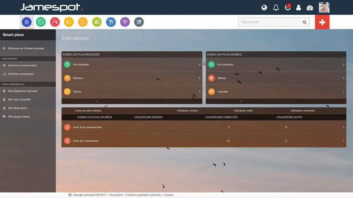 Jamespot Intranet : avis des utilisateurs, avantages & inconvénients de ce logiciel Intranet / Extranet Jamespot Intranet : avis des utilisateurs, avantages & inconvénients de ce logiciel Intranet / Extranet