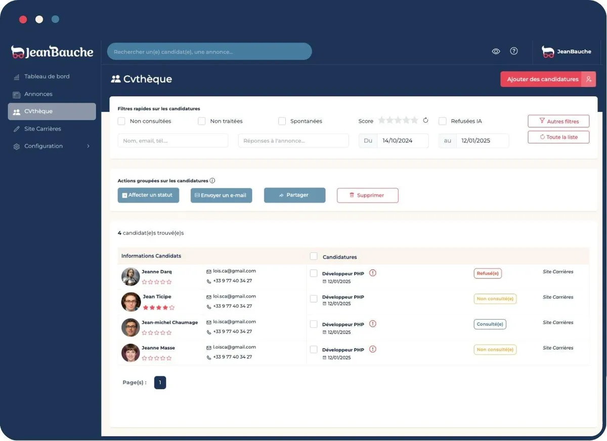 Jeanbauche : avis des utilisateurs, avantages & inconvénients de ce logiciel d'évaluation des candidats / tests de recrutement Jeanbauche : avis des utilisateurs, avantages & inconvénients de ce logiciel d'évaluation des candidats / tests de recrutement