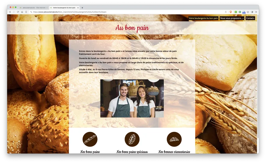 jeboostemaboite : interface site internet jeboostemaboite : interface site internet