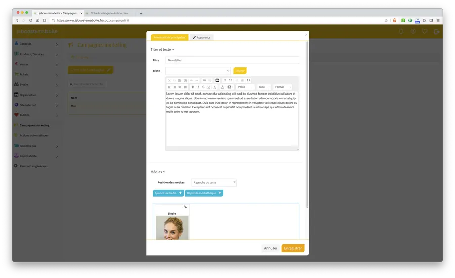 jeboostemaboite : interface mailing sms jeboostemaboite : interface mailing sms