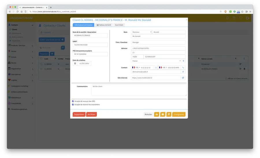 jeboostemaboite : interface gestion contacts jeboostemaboite : interface gestion contacts