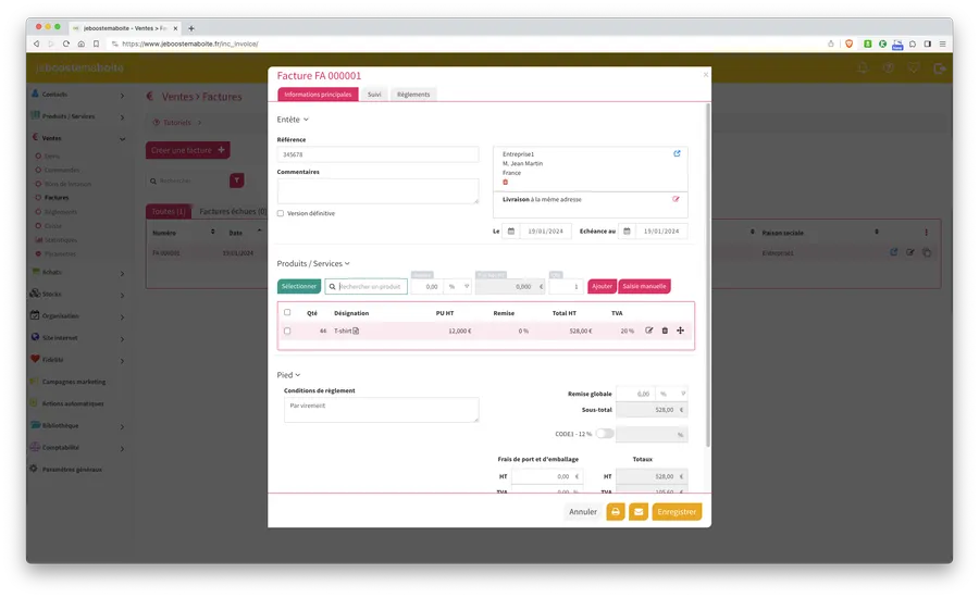 jeboostemaboite : interface factures jeboostemaboite : interface factures