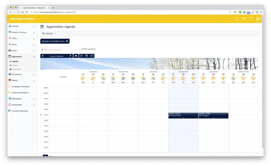 jeboostemaboite : interface agenda jeboostemaboite : interface agenda