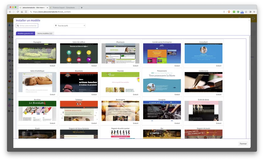 jeboostemaboite : interface site internet jeboostemaboite : interface site internet