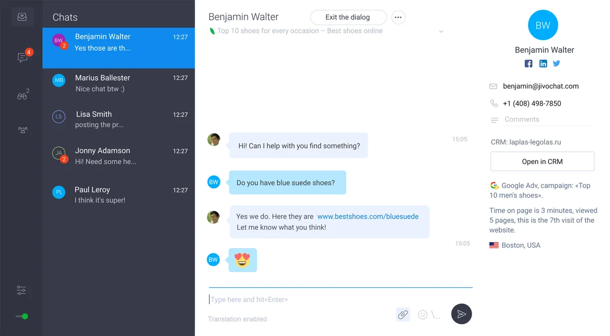 JivoChat : avis des utilisateurs, avantages & inconvénients de ce logiciel de messagerie instantanée / live chat JivoChat : avis des utilisateurs, avantages & inconvénients de ce logiciel de messagerie instantanée / live chat