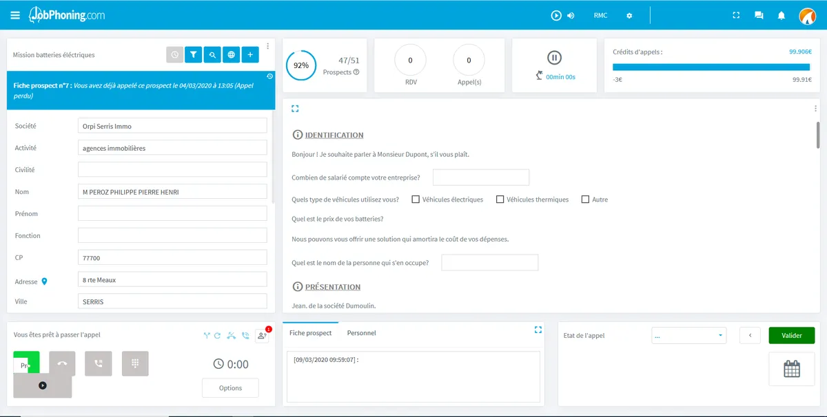 JobPhoning : avis des utilisateurs, avantages & inconvénients de ce logiciel pour centre d'appel / call center / télémarketing