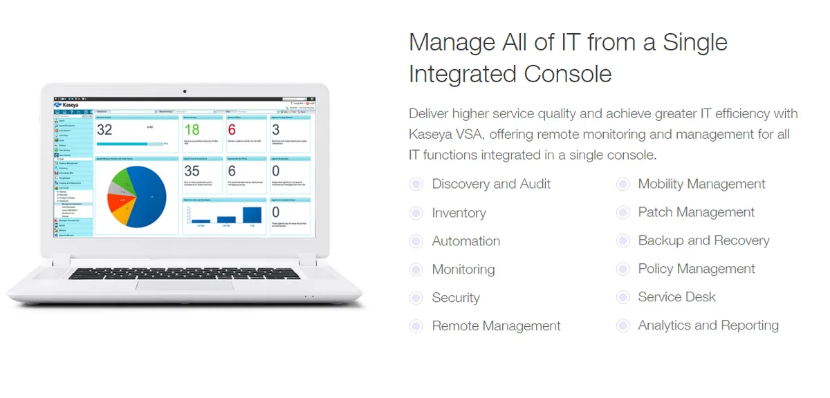 Kaseya VSA : avis des utilisateurs, avantages & inconvénients de ce logiciel RMM Kaseya VSA : avis des utilisateurs, avantages & inconvénients de ce logiciel RMM