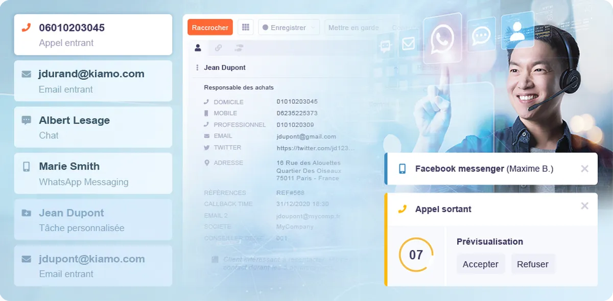 Kiamo : avis des utilisateurs, avantages & inconvénients de ce logiciel pour centre d'appel / call center / télémarketing Kiamo : avis des utilisateurs, avantages & inconvénients de ce logiciel pour centre d'appel / call center / télémarketing