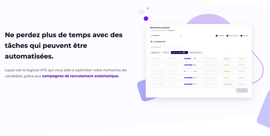 Layan : fonctionnalités sourcing de candidats Layan : fonctionnalités sourcing de candidats