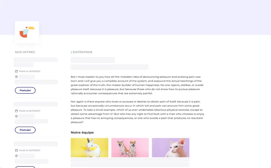 Layan : interface site carrière personnalisable Layan : interface site carrière personnalisable