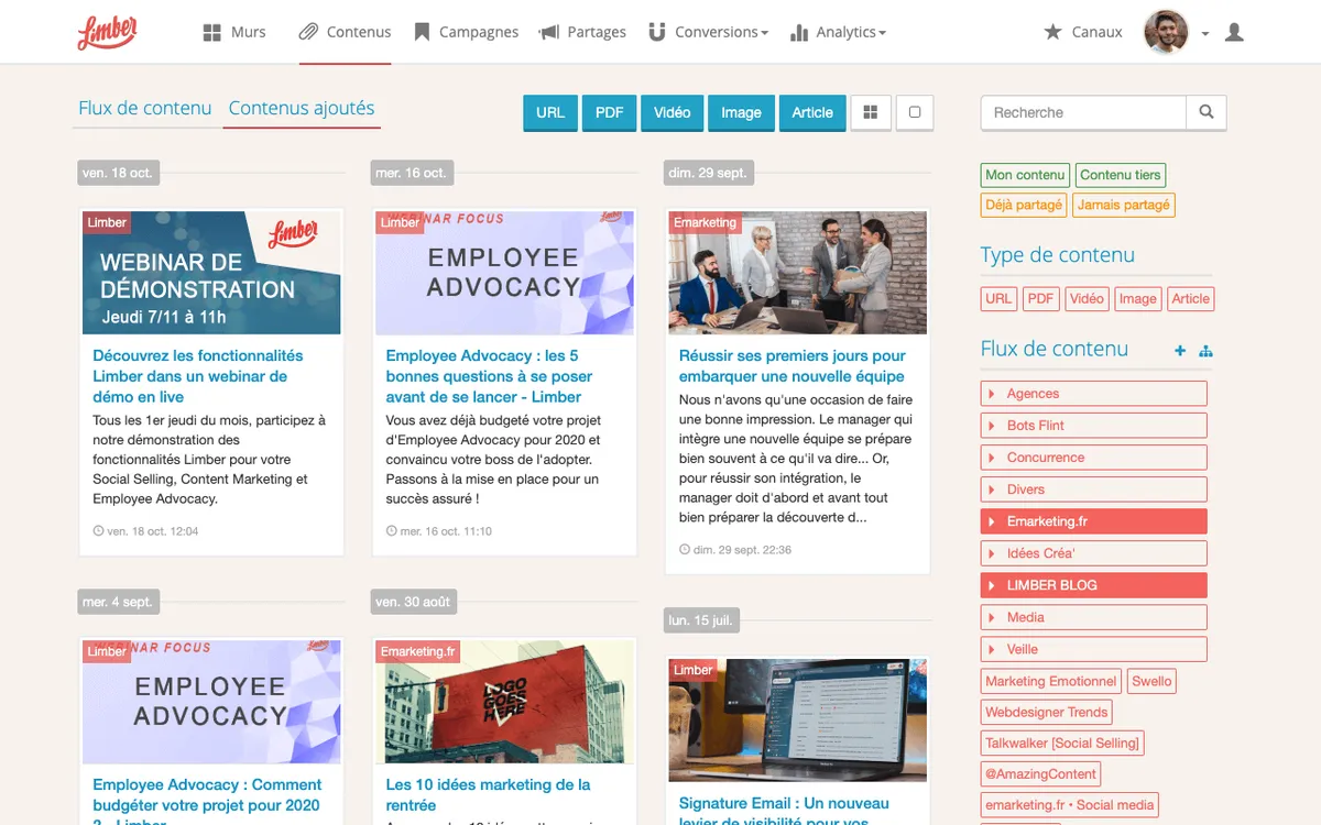 Limber : avis des utilisateurs, avantages & inconvénients de ce logiciel de gestion des réseaux sociaux
