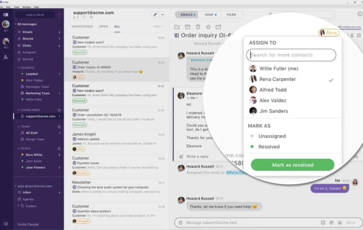 Loop Email : avis des utilisateurs, avantages & inconvénients de ce logiciel helpdesk