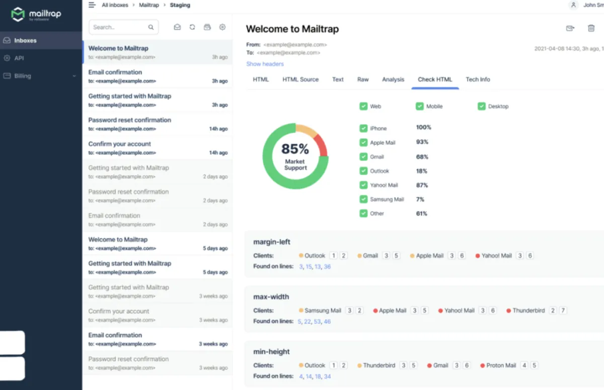 Mailtrap : avis des utilisateurs, avantages & inconvénients de ce logiciel de délivrabilité des emails Mailtrap : avis des utilisateurs, avantages & inconvénients de ce logiciel de délivrabilité des emails