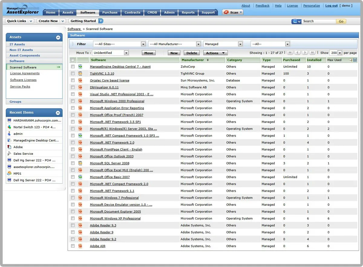 ManageEngine AssetExplorer : avis des utilisateurs, avantages & inconvénients de ce logiciel de gestion des actifs informatiques