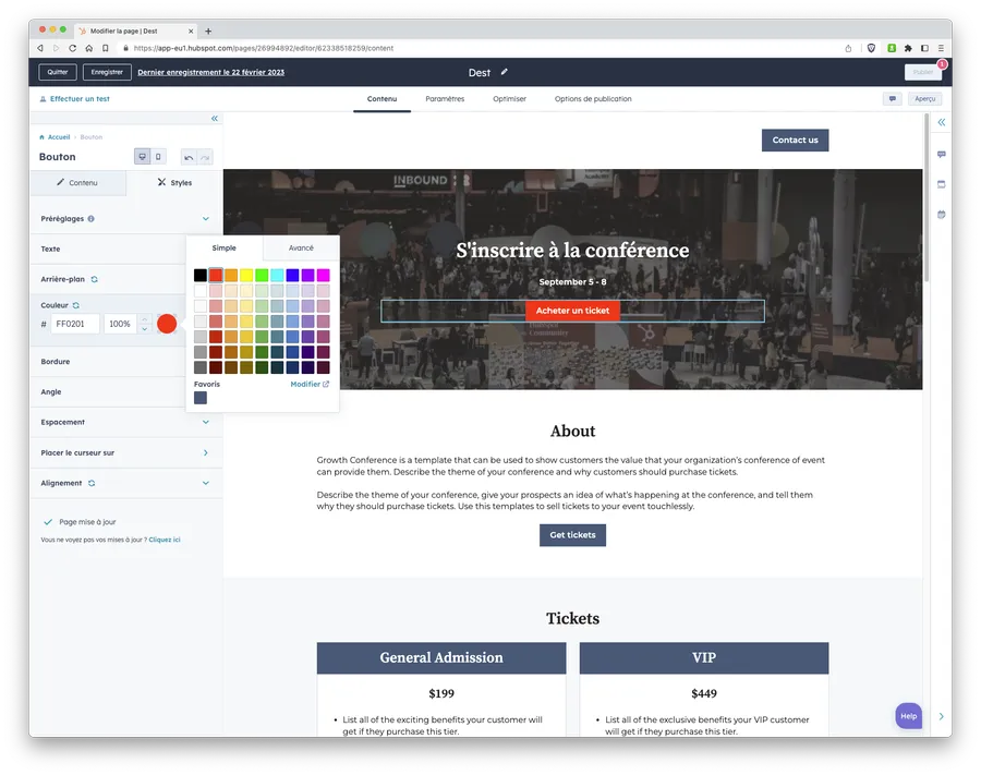 Marketing Hub : fonctionnalité création de landing page Marketing Hub : fonctionnalité création de landing page