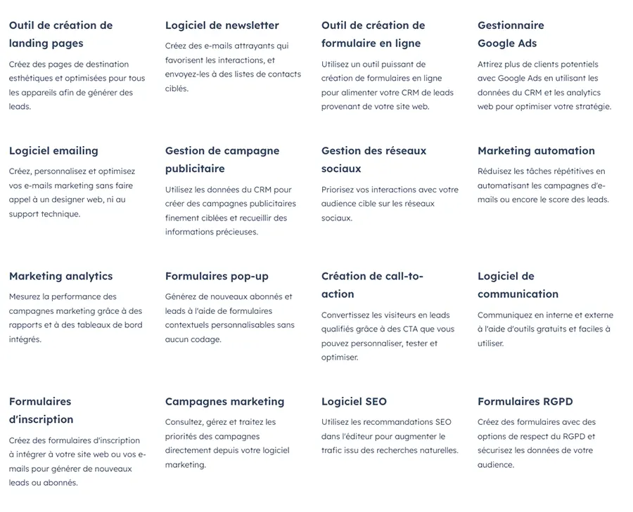 Marketing Hub : fonctionnalités Marketing Hub : fonctionnalités