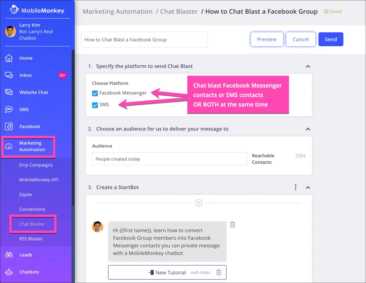 MobileMonkey : avis des utilisateurs, avantages & inconvénients de ce logiciel de Chatbot IA / Agent IA