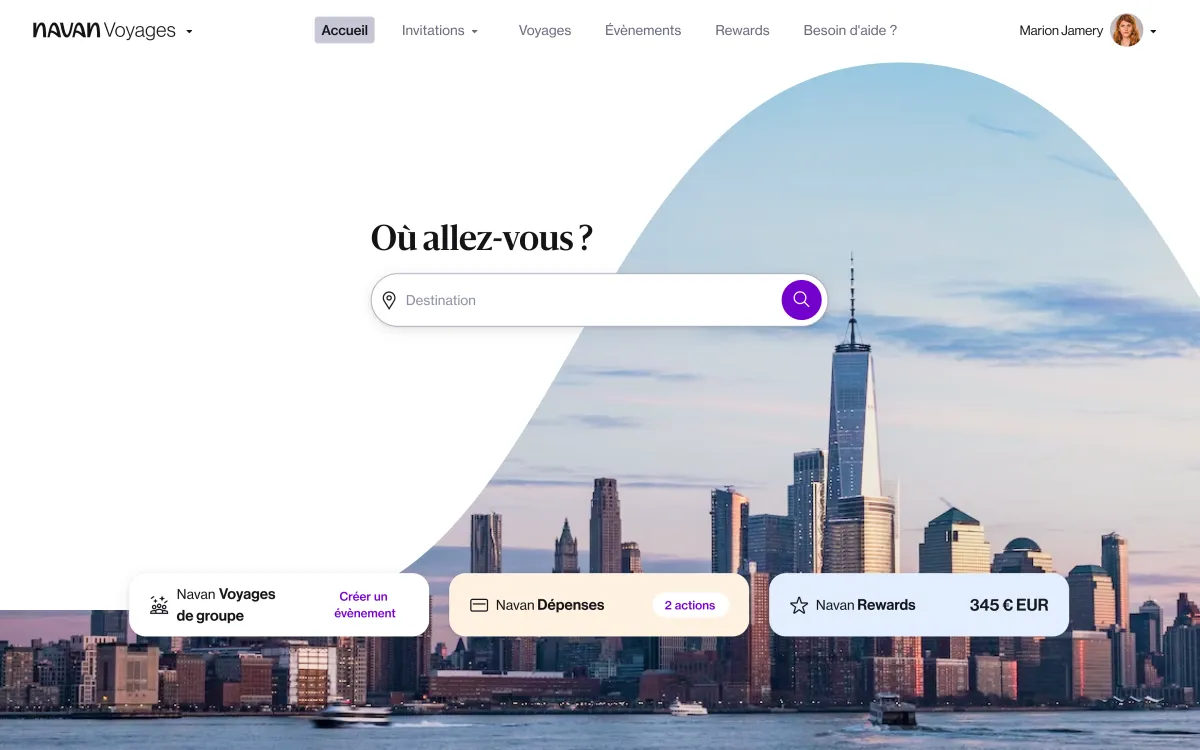navan interface travel booking