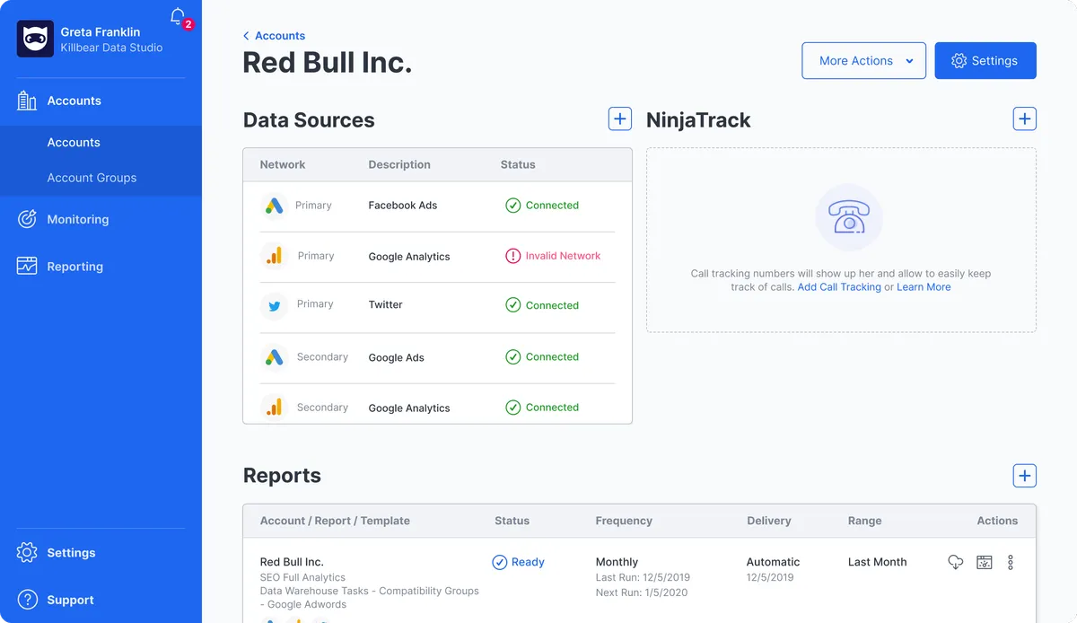 NinjaCat : avis des utilisateurs, avantages & inconvénients de ce logiciel de marketing analytics NinjaCat : avis des utilisateurs, avantages & inconvénients de ce logiciel de marketing analytics