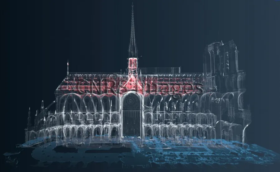 Maquette 3D de Notre Dame de Paris en nuage de points Maquette 3D de Notre Dame de Paris en nuage de points