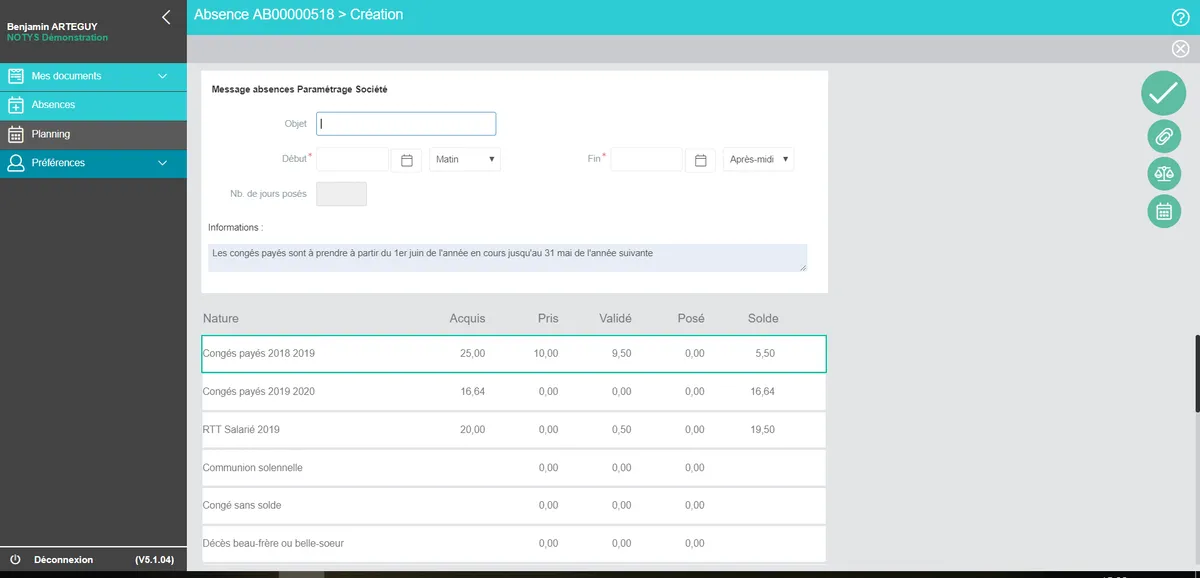 Notys congés : avis des utilisateurs, avantages & inconvénients de ce logiciel de gestion des présences / absences / congés Notys congés : avis des utilisateurs, avantages & inconvénients de ce logiciel de gestion des présences / absences / congés