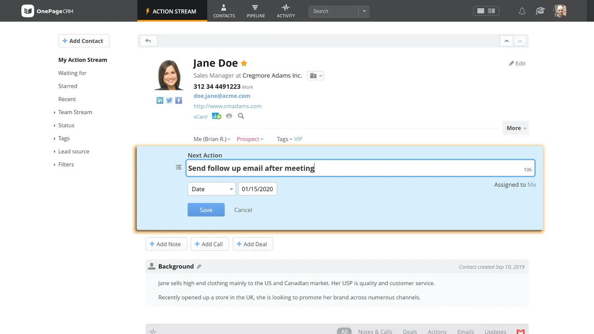 OnePageCRM : avis des utilisateurs, avantages & inconvénients de ce logiciel CRM OnePageCRM : avis des utilisateurs, avantages & inconvénients de ce logiciel CRM