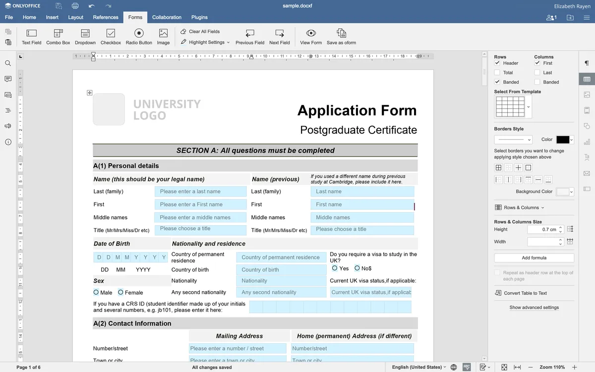 onlyoffice docs online formulaires onlyoffice docs online formulaires