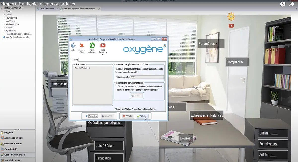 Oxygène Gestion Commerciale : interface import données Oxygène Gestion Commerciale : interface import données